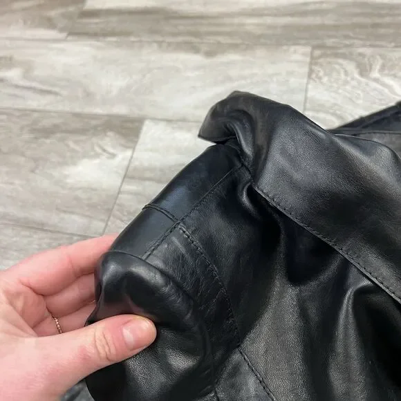 Lafayette 148 New York Moto Leather Zip Up Jacket - Picture 9 of 9